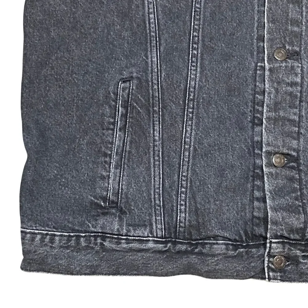 Levi's Hybrid Hooded Trucker Jacket Sweater Mens 3XL Black Denim Jean